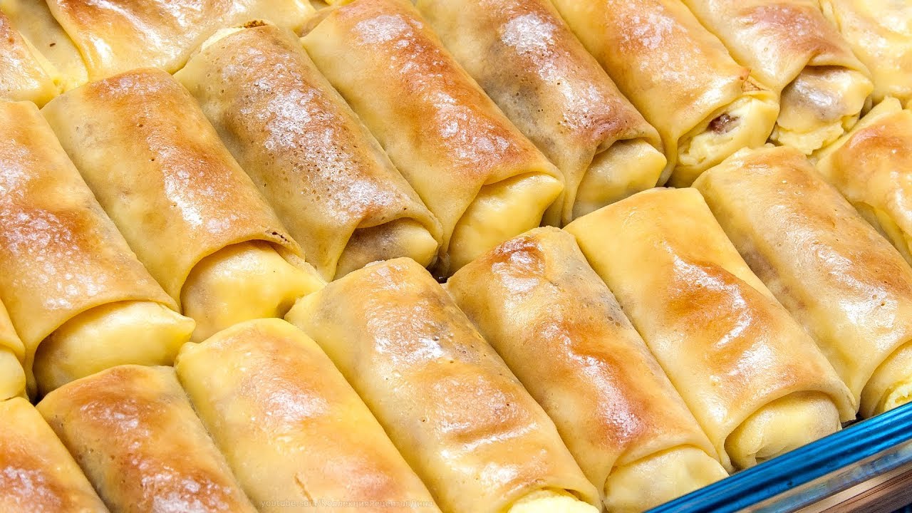 ИДЕАЛЬНЫЕ БЛИНЧИКИ ДЛЯ ФАРШИРОВАНИЯ, налистники с творогом, запеченные в духовке