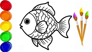 Drawing Fish and Coloring for Kids & Toddlers | This Video Can Improve Drawing Ability #2