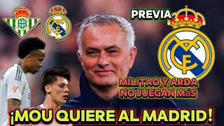 ¡MOU QUIERE AL MADRID! Militao y Arda no juegan más...