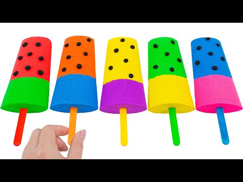 Satisfying Video | How To Make Rainbow Watermelon Ice Cream With Kinetic Sand Cutting ASMR