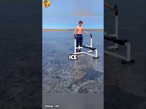 This boy made Gym equipment with ice 🤯😱