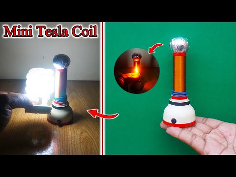 How To Make A Mini Tesla Coil At Home | Wireless Power Transfer Science Project DIY | DIY Tesla Coil