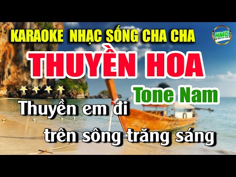 Thuyền Hoa Karaoke Tone Nam Cha Cha Cha Nhạc Sống Minh Công | Cực Dễ Hát