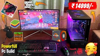₹15000 BUILD CHEAPEST BUDGET GAMING PC 🔥 | RYZEN 3 3200G + 8GB | FREE FIRE, GTA 5, BGMI, MINECRAFT