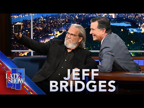 Jeff Bridges Takes A Photo Of Stephen Colbert With A Very Special Camera