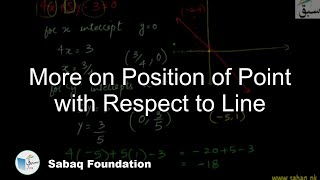 More on Position of Point with Respect to Line