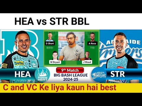 HEA vs STR  Prediction|HEA vs STR  Team|Brisbane vs Adelaide  9th T20 Match