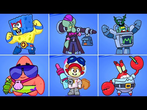 All Brawl Stars SPONGEBOB Skin | Winning & Losing Animations | Gameplay