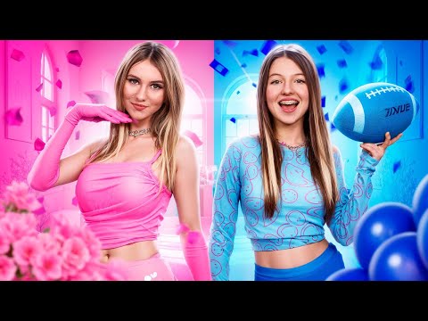 Pink VS Blue Color Challenge at School || Who Wins the Wedding Challenge