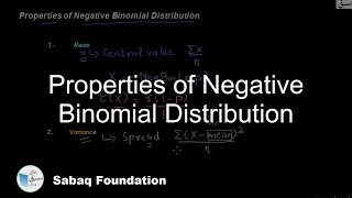 Properties of Negative Binomial Distribution