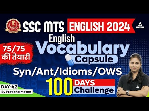 SSC MTS English Vocabulary 2024 | Synonyms, Antonyms, Idioms, and OWS  by Pratibha Mam #42