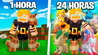 Pasé 24 HORAS COSIGUIENDO TODAS LAS EVOLUCIONES DE EEVEE en MINECRAFT COBBLEMON!