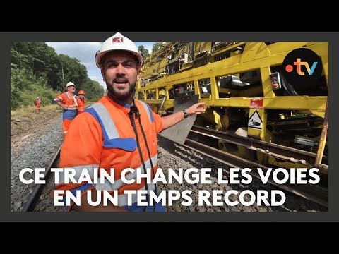 BOA, le train-usine de la SNCF, renouvelle des kilomètres de rails dans le massif des Vosges