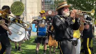 The Expandable Brass Band performing “Bella Ciao” at the Rally for Immigrant Rights