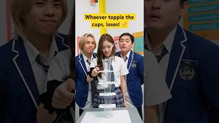 Whoever topple the cups, loses! 👎