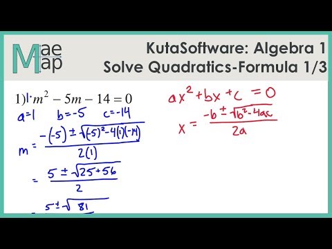 KutaSoftware: Algebra 1- Using Quadratic Formula Part 1