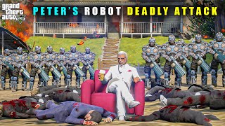 GTA 5 : PETER'S DANGEROUS ROBOT ARMY ATTACKED MICHAEL || BB GAMING
