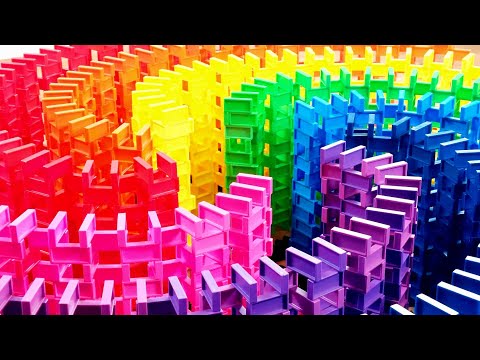 SATISFYING Rainbow Domino Tricks!