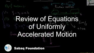 Review of Equations of Uniformly Accelerated Motion