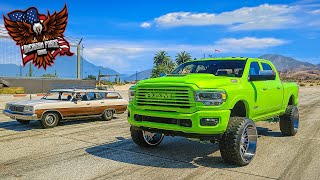 CAMMED OUT STATION WAGON VS COP CHARGER DRAG RACE! - AFG - GTA 5 RP