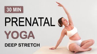 30 Min PREGNANCY YOGA | All Trimesters + Levels | Deep Full Body Stretch | Meditation Vibes