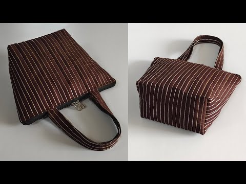सबसे ज्यादा सेल होने वाला बैग || DIY zipper handbag cutting and stitching at home/bag making at home