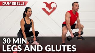 30 Min Legs and Glutes Workout with Dumbbells at Home Lower Body Leg and Butt Workout with Weights