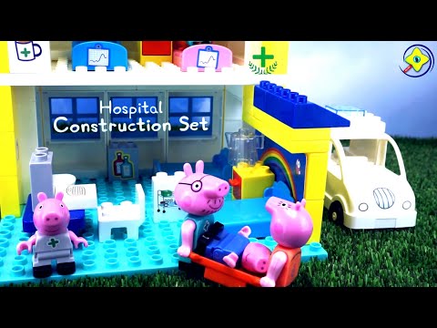 Конструктор BIG как Lego -"Строительство госпиталя" Приключения семьи Свинки Пеппы