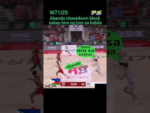 Rhenz Abando monster block, sabay tira ng tres sa kabila.