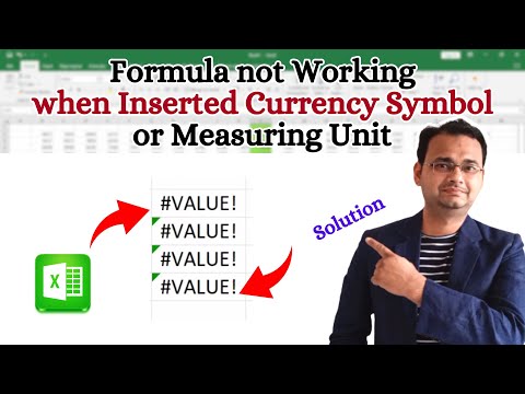 Problem's Solution Excel Formula not Working when Inserted Currency Symbol or Measuring Unit