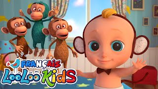 Cinq Petits Singes 🙈 Vidéo pour bébé + A Ram Sam Sam - Comptines Bébé - LooLoo Kids Français