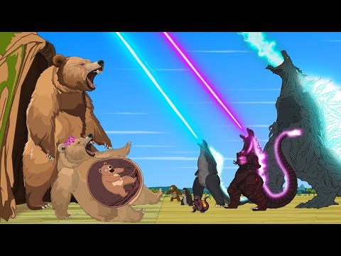 Rescue All Family GODZILLA & KONG, GODZILLA EARTH From Evolution of FEMALE BEAR - FUNNY CARTOON