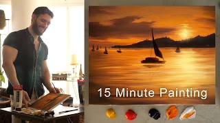 I Tried Painting Sailboats at Sunset in Only 15 Minutes