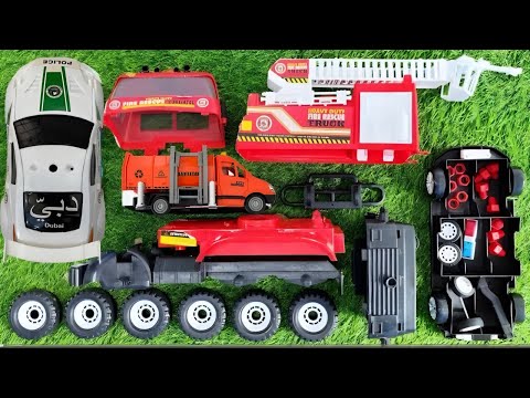 Mencari & Merakit Mainan Rusak | Mobil Truk Pemadam kebakaran, Truk Sampah, Polisi Sedan