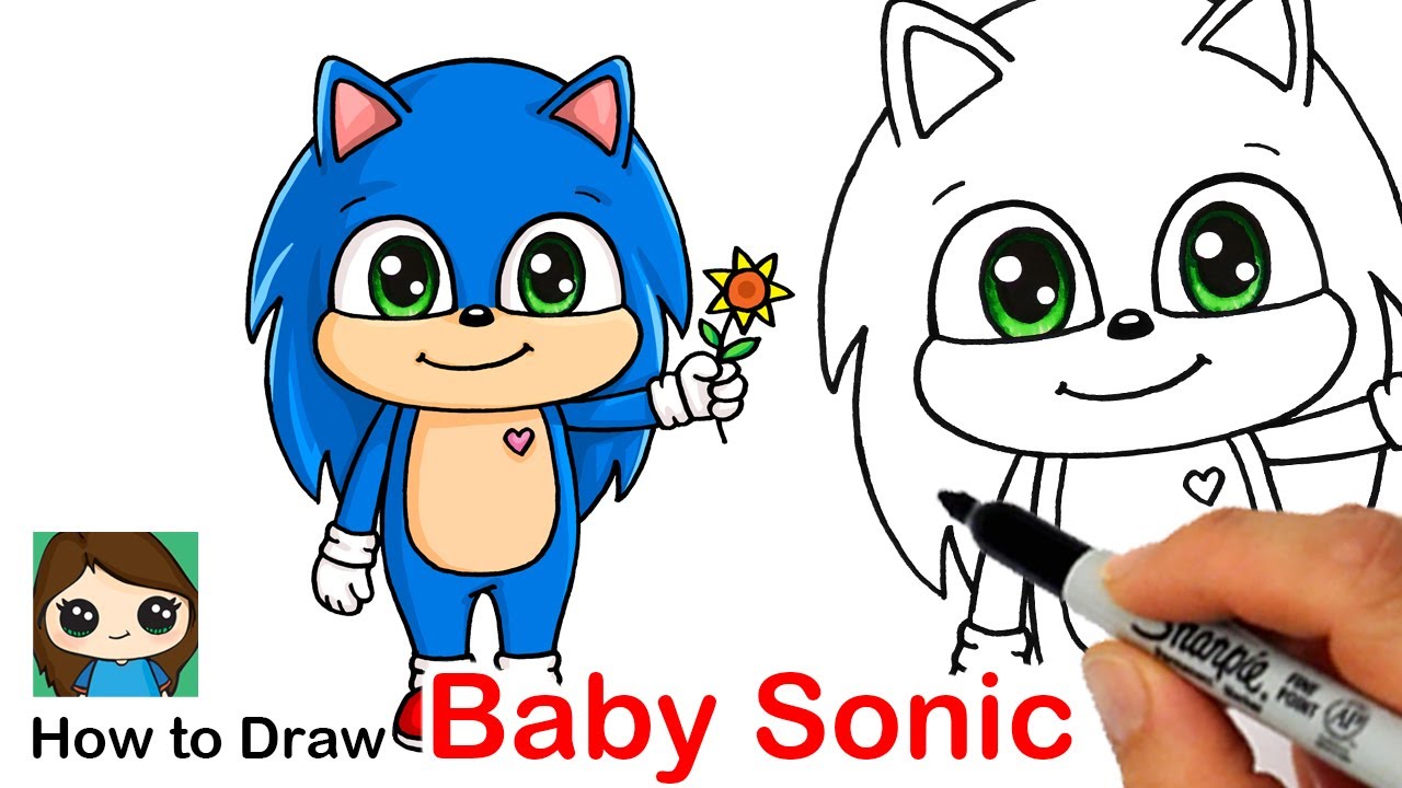 How to Draw Baby Sonic Sonic the Hedgehog