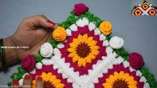 Colorful Crochet Thalposh Tutorial | सुंदर क्रोशिया थालपोश बनाना सीखें