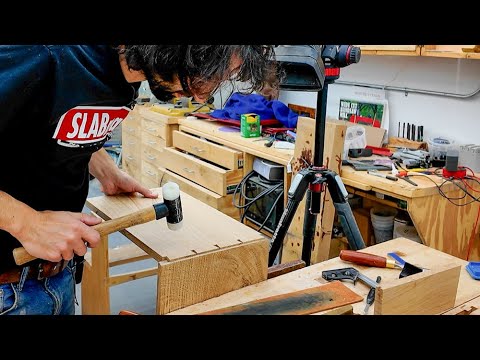 Rabbeted Half Blind Dovetails in Wild Grain - Island Drawers | Home Renovation & Addition Part 90