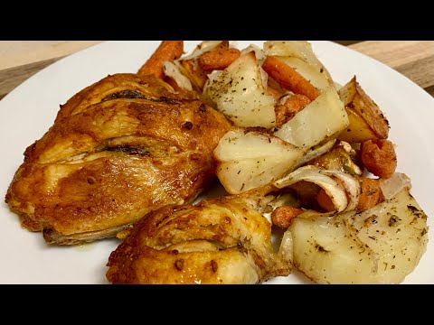 La RECETA de POLLO con PAPAS y ZANAHORIAS al HORNO que COMERÁS cada DÍA ! #polloasado #horno