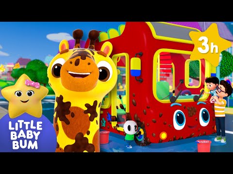 This is The Way We Wash the Bus | 🚌Wheels on the BUS Songs! 🚌 Nursery Rhymes for Kids