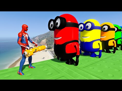 GTA 5 Epic Water Ragdolls Spiderman VS Minion VS King Kong Jumps/Fails Season 1