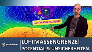 Spannend: Kaltfront am Donnerstag mit viel Wind, Regen & Luftmassengrenze.
