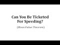 Mean Value Theorem and Speed Analysis