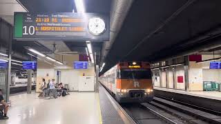 R1 Hospitalet entrando a Sants a contravia (+nuevas megafonías de adif!!!)