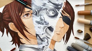 Drawing Attack On Titan Characters W/ Scary Stories (TIKTOK ANIME ART)