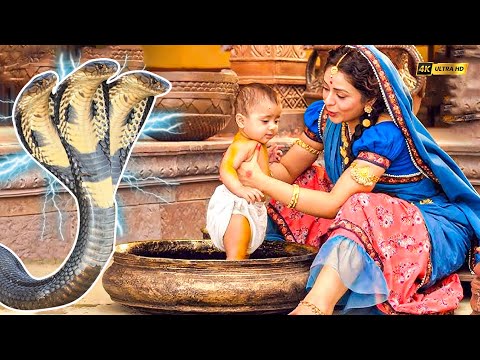 जब मईया यशोदा ने कान्हा को कराया प्रथम स्नान तो प्रकट हुए शेष नाग | Yashomati Maiyaa Ke Nandlala