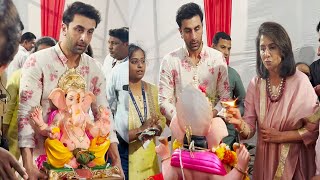 Ranbir Kapoor With Mother Neetu Kapoor Perform Pooja & Done The Visarjan Of Ganpati Bappa