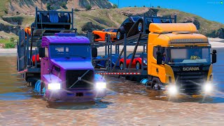 DESAFIEI MEU AMIGO A ATRAVESSAR UM RIO DE CAMINHÃO CARREGADO no GTA 5