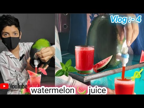 Watermelon juice try now//😋