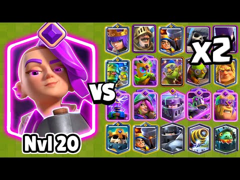 VALQUIRIA EVO NIVEL 20 vs TODAS LAS CARTAS x2 | Clash Royale