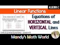Equations of Horizontal and Vertical Lines